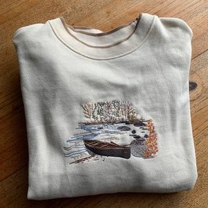 Cream Fall Soft Cozy Crew Neck Sweater